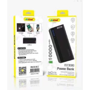 Power Bank 10000mAh Nero con indicatore carica
